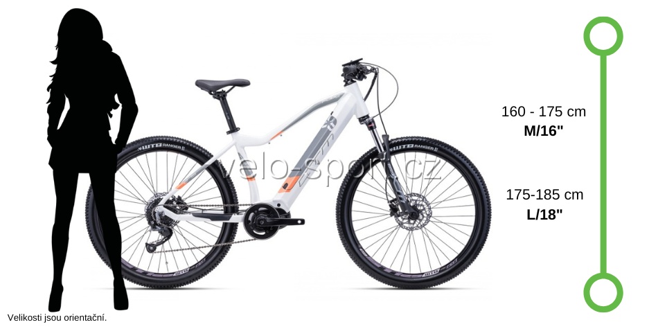 Velikost dámského elektrokola CTM Ruby 27,5"