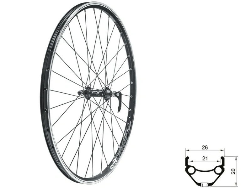 Přední výplet KLS Draft 28" V-brake F černý