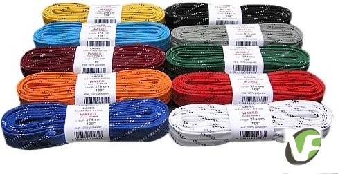 Hokejové voskované tkaničky do bruslí 270 cm oranžové