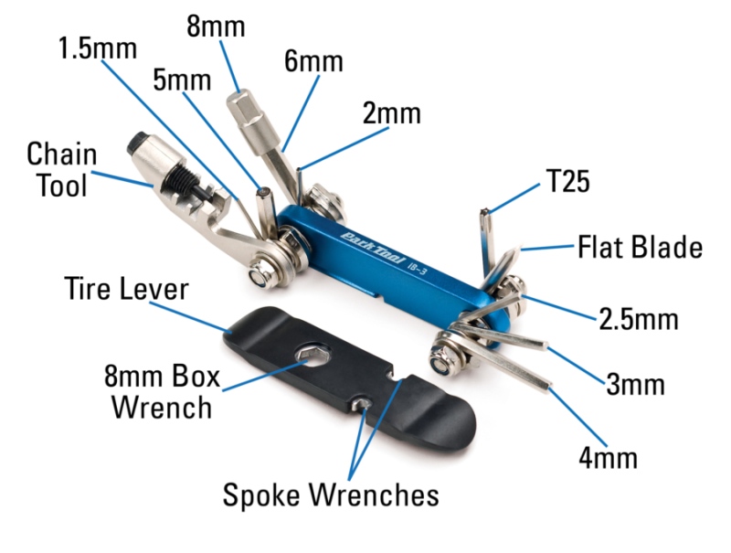 Multiklíč ParkTool IB-3 15 funkcí
