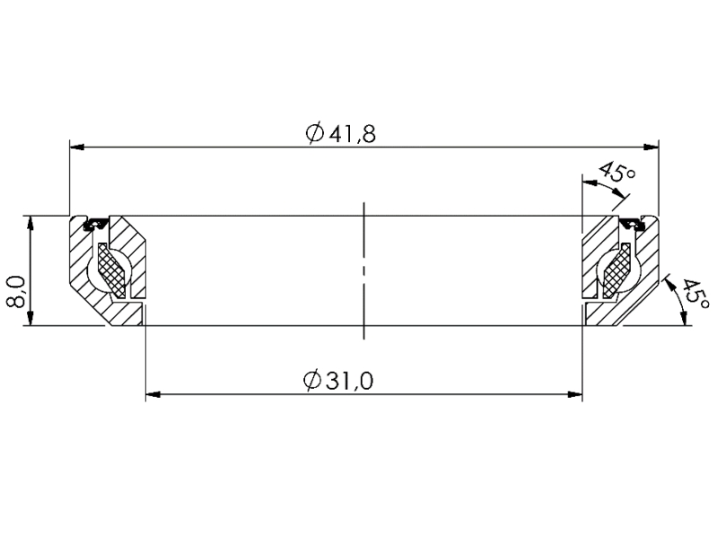 Ložisko CB-740 31,0x41,8x8 45°/45° hlavové složení