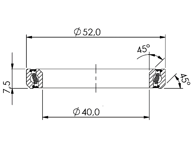 Ložisko hlavového složení CB-786 40,0x52,0x7,5 45°/45°