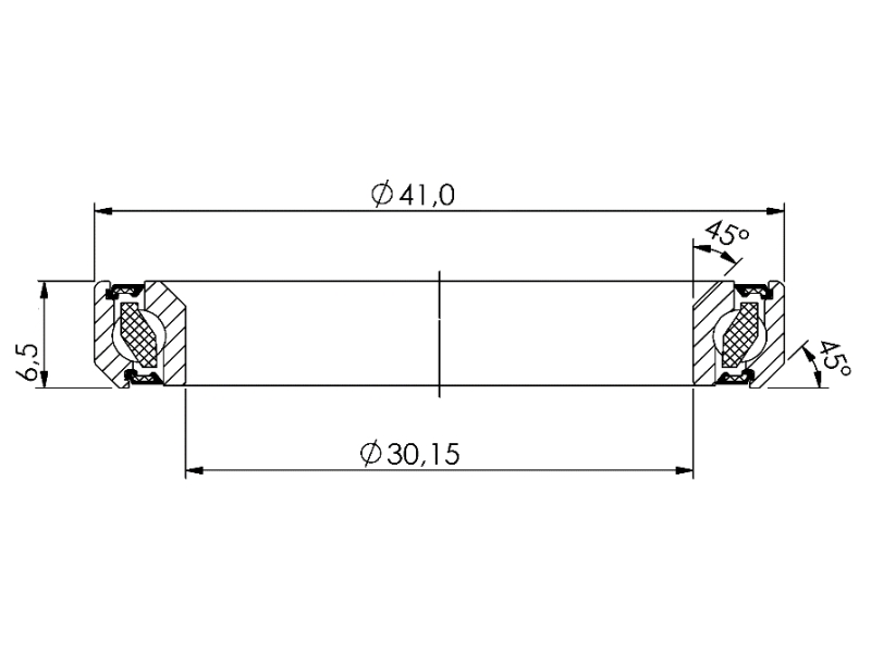 Ložisko hlavového složení CB-714 30,15x41,0x6,5 45°/45°