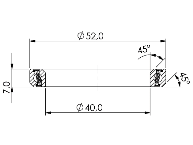 Lozisko hlavového složení CB-784 40,0x52,0x7 45°/45°