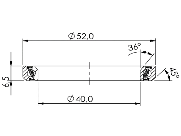 Lozisko hlavového složení CB-782 40,0x52,0x6,5 36°/45°