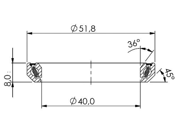 Lozisko hlavového složení CB-778 40,0x51,8x8 36°/45°