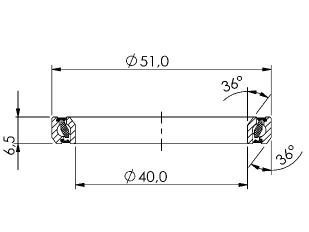 Lozisko hlavového složení CB-774 40,0x51,0x6,5 36°/36°