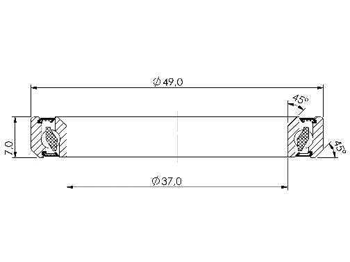 Lozisko hlavového složení CB-770 37,0x49,0x7 45°/45°