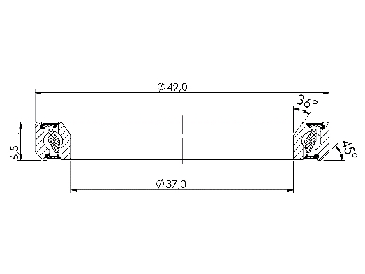 Lozisko hlavového složení CB-768 37,0x49,0x6,5 36°/45°