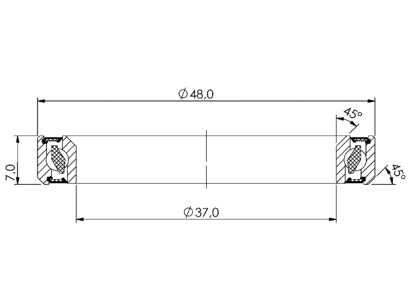 Lozisko hlavového složení CB-766 37,0x48,0x7 45°/45°