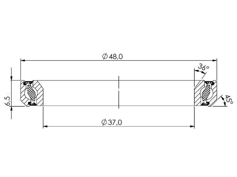 Lozisko hlavového složení CB-764 37,0x48,0x6,5 36°/45°