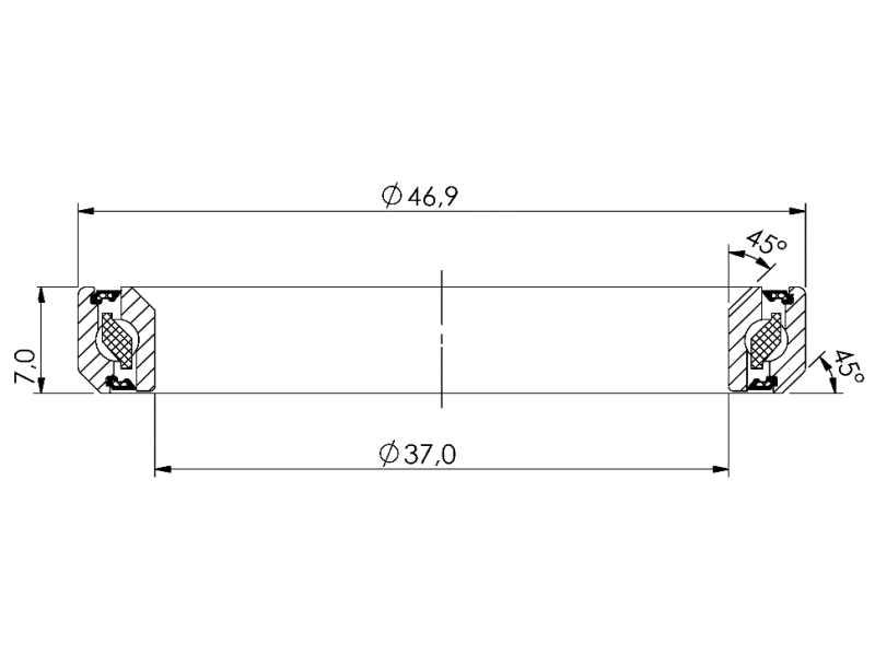 Lozisko hlavového složení CB-762 37,0x46,9x7 45°/45°