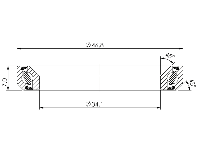 Lozisko hlavového složení CB-752 34,1x46,8x7 45°/45°
