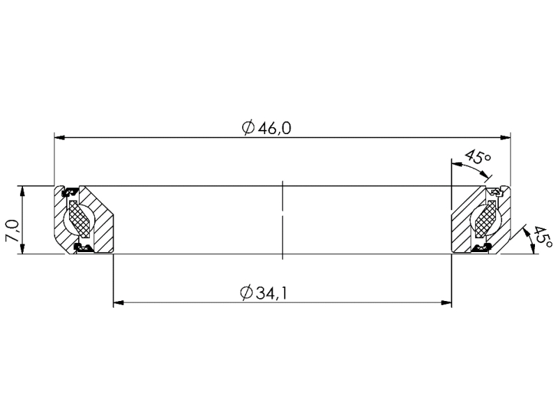 Lozisko hlavového složení CB-751 34,1x46,7x7 45°/45°