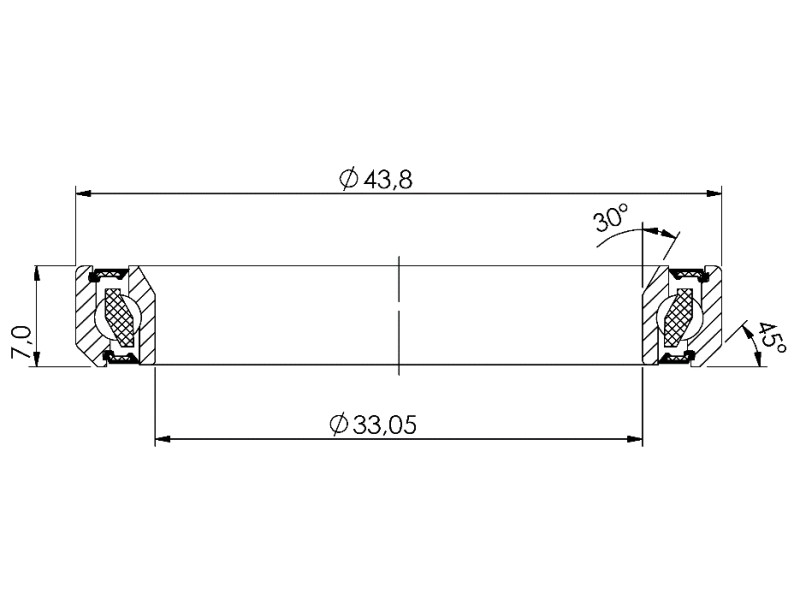 Lozisko hlavového složení CB-745 33,05x43,8x7 30°/45°