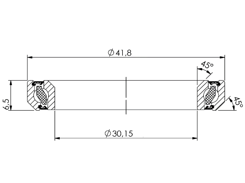 Ložisko hlavového složení CB-723 30,15x41,8x6,5 45°/45°