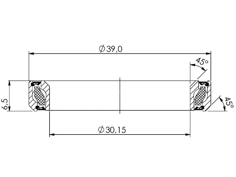 Ložisko hlavového složení CB-710 30,15x39,0x6,5 45°/45°