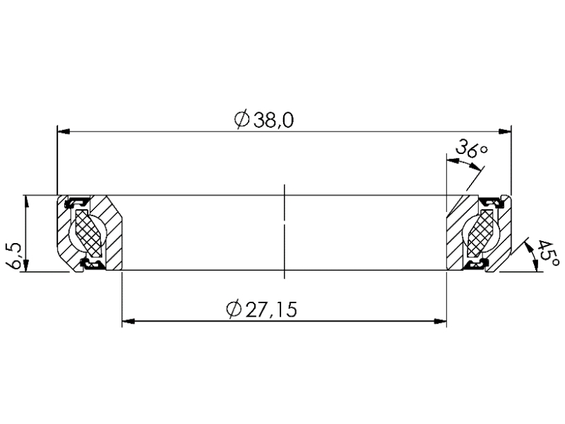 Ložisko hlavového složení CB-706 27,15x38,0x6,5 36°/45°