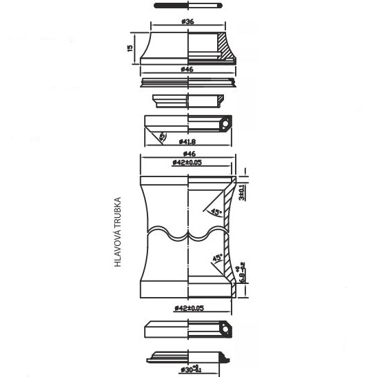 Hlavové složení Force A-head 1 1/8'' integrované Al, černé