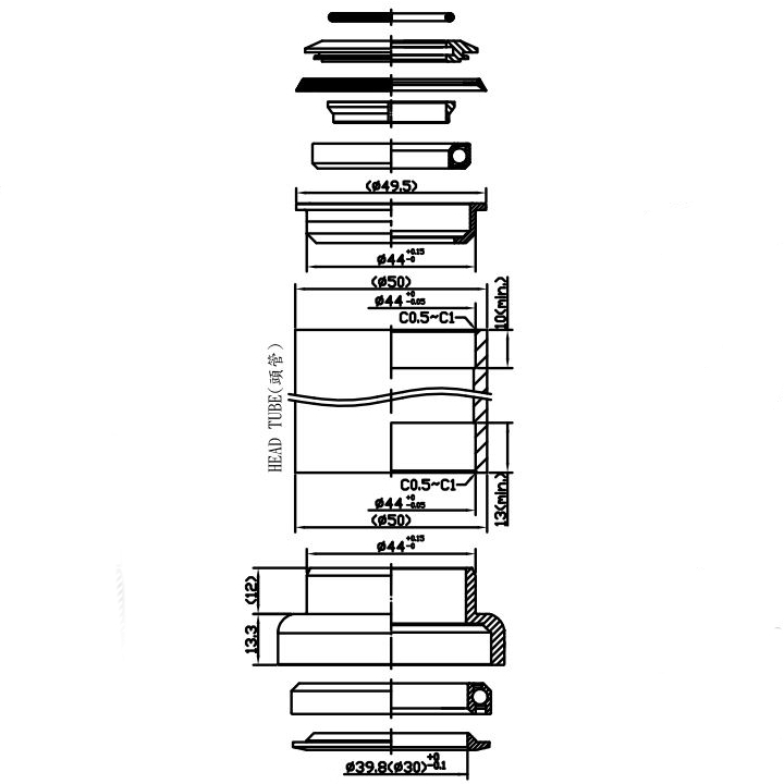 Hlavové složení Force A-head 1 1/8'' polointegrované Taper