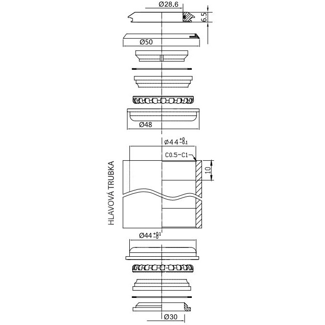 Hlavové složení Force A-head 1 1/8'' polointegrované Fe