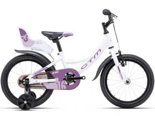 16" dětské kolo CTM Jenny bílá/fialová